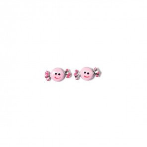 Orecchini a lobo a forma di caramella rosa