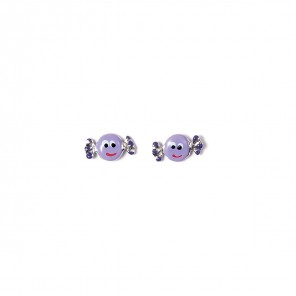 Orecchini a lobo a forma di caramella viola