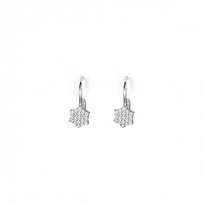 Orecchini a monachella a stella ricoperti da zirconi 