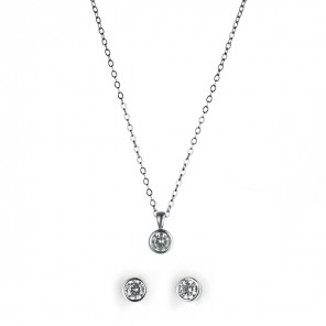 Parure collana e orecchini con zirconi