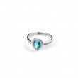 Anello regolabile con zircone a cuore azzurro