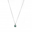 Collana con zircone quadrato verde