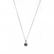 Collana con zircone quadrato blu