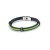 Bracciale in caucciù nero con fascia verde