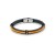 Bracciale in caucciù nero con fascia gialla