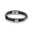 Bracciale in pelle nera con treccia e acciaio