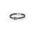 Bracciale con due fasce in pelle nera e teschio