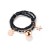 Bracciale in cristallo nero con charms dorati