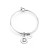 Bracciale rigido con charms cuore e lettera D