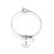 Bracciale rigido con charms cuore e lettera I