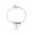 bracciale rigido con charms cuore e lettera T