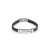 Bracciale in ecopelle nera e acciaio con linea e 2 rombi
