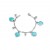 Bracciale con charms a forma di cuori turchesi e sfere
