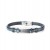 Bracciale in vero cuoio blu con piastra in acciaio