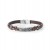 Bracciale in vero cuoio marrone con piastra in acciaio con x in rilievo
