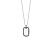 Collana con targhetta militare liscia con bordo nero di gomma
