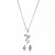Parure collana e orecchini con onda con zirconi